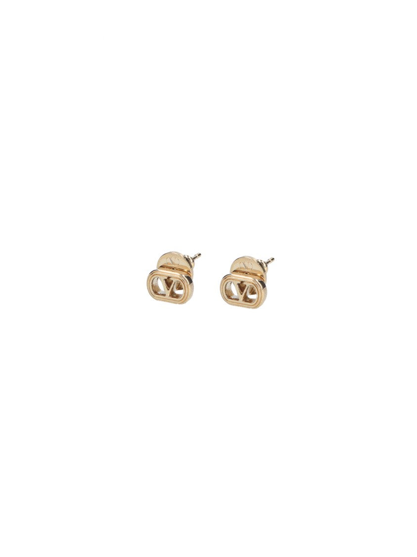 Valentino Garavani Gold Vlogo Hinge Bangle Earrings