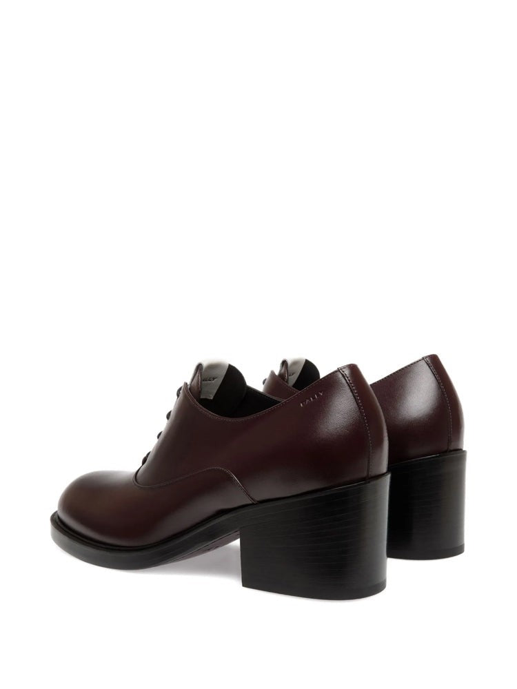 Bally Brown Polished Leather Lace-Up Loafers