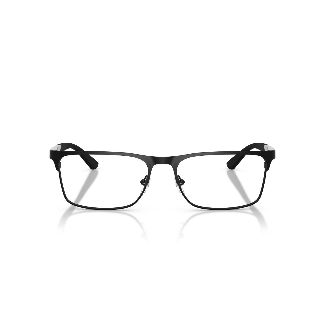 Emporio Armani 0Ea1183 Rectangular Matte Black Metal Eyeglasses With Two-Tone Temples