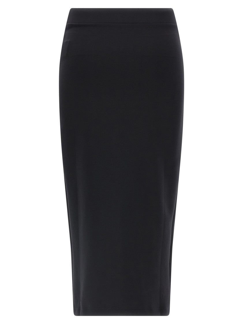 Off-White Fitted Midi Skirt In Stretch Technical Fabric With Front Logo Detail