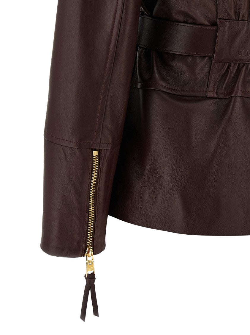 Elisabetta Franchi Leather Biker Jacket