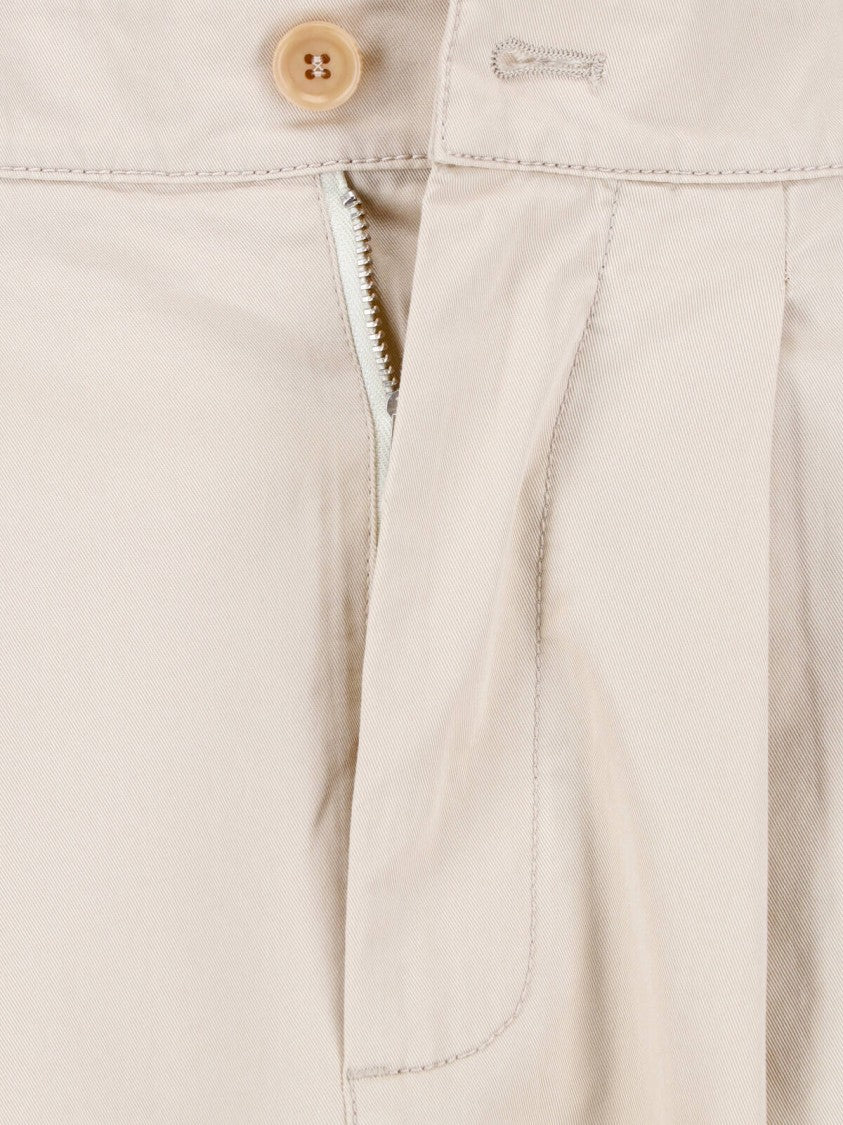 Aspesi Beige Pleated Midi Cotton Skirt Skirt