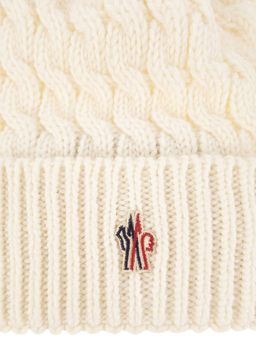 Moncler Grenoble Wool Hat With Pom Pom