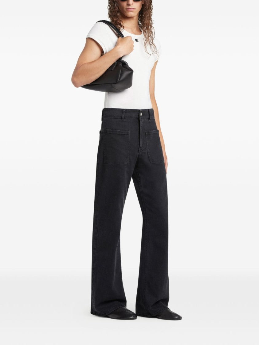Courrèges Elongated Rectangular Handbag In Smooth Calf Leather