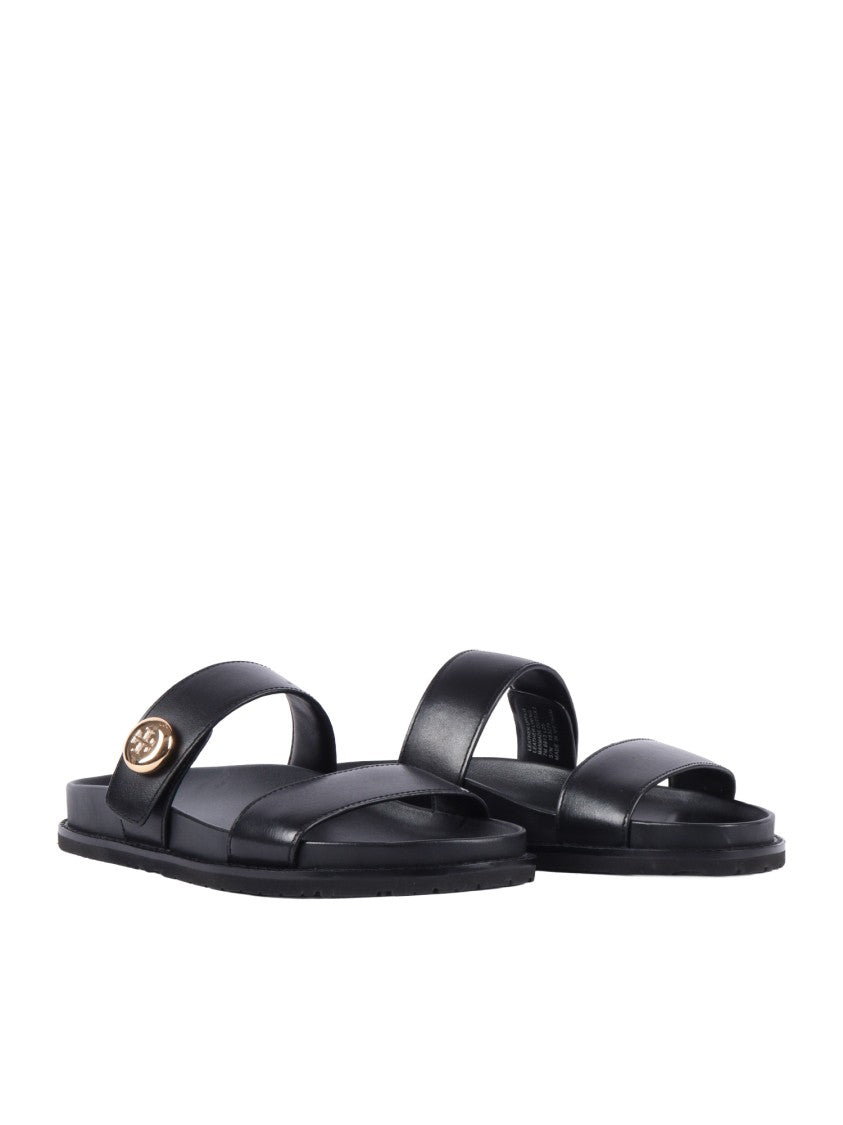 Tory Burch Black Romy Sport Slide Leather Sandals
