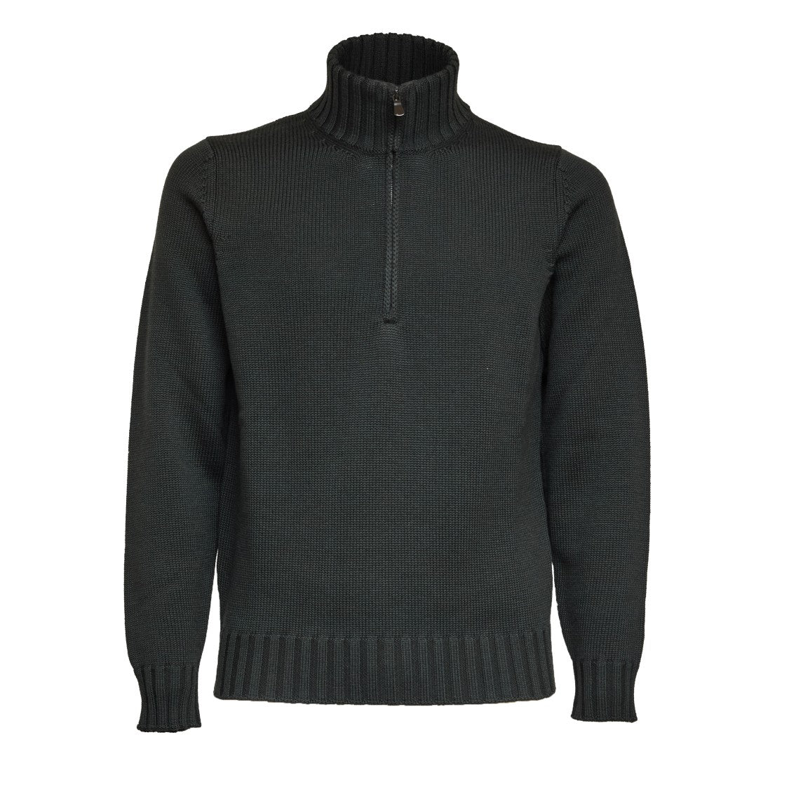 Filippo De Laurentiis High Collar Half-Zip Merino Wool Sweater