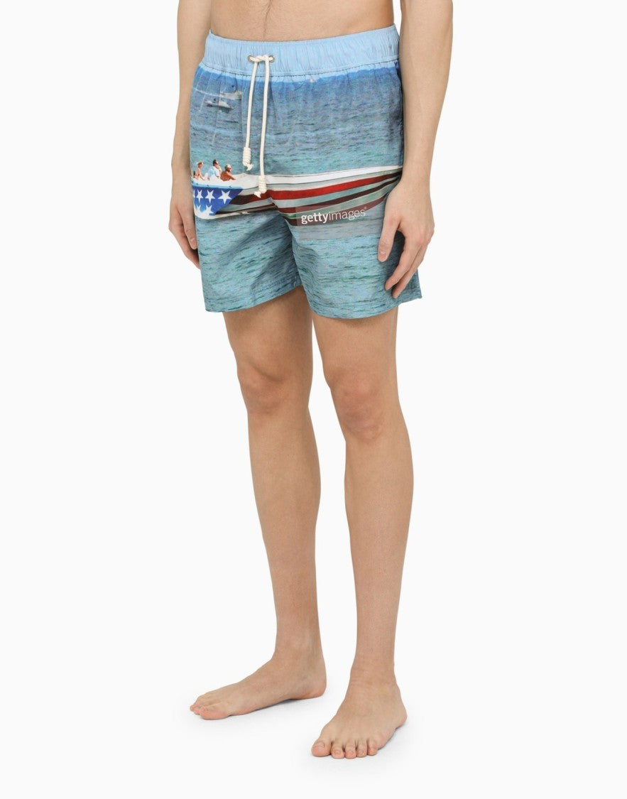 Palm Angels Getty Speedyboat Logo Swim Shorts