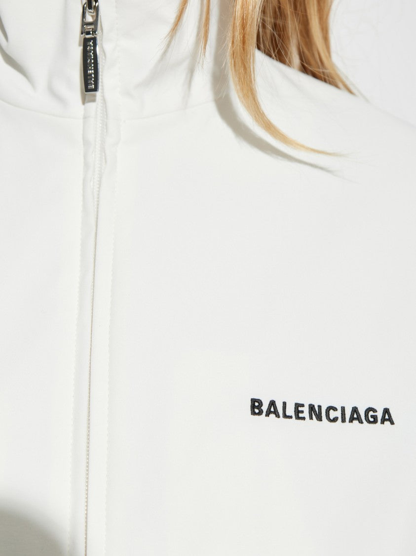 Balenciaga White Tracksuit High Collar Polyester Jacket
