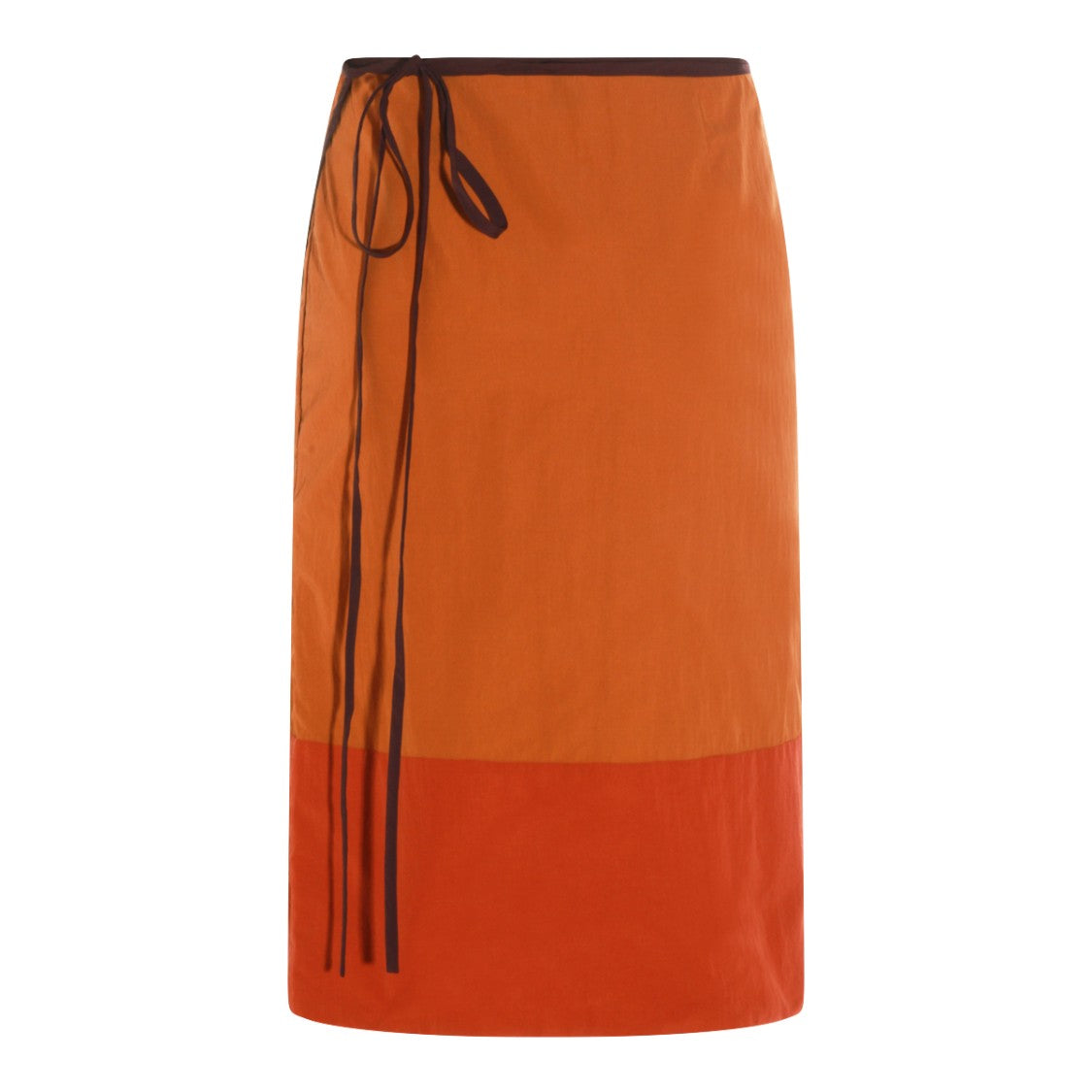 Saint Laurent Knee-Length Color-Block Midi Skirt