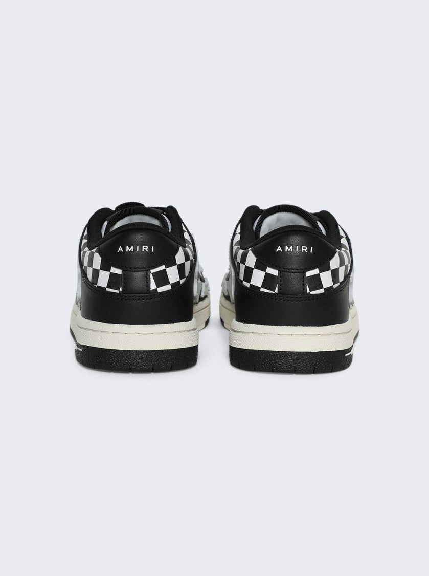 Amiri Checkered Skel Top Low Sneaker Black And White
