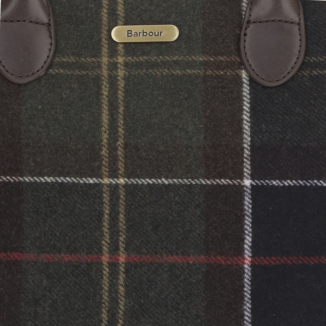 Barbour Multicolor Checked Wool-Blend Shoulder Bag