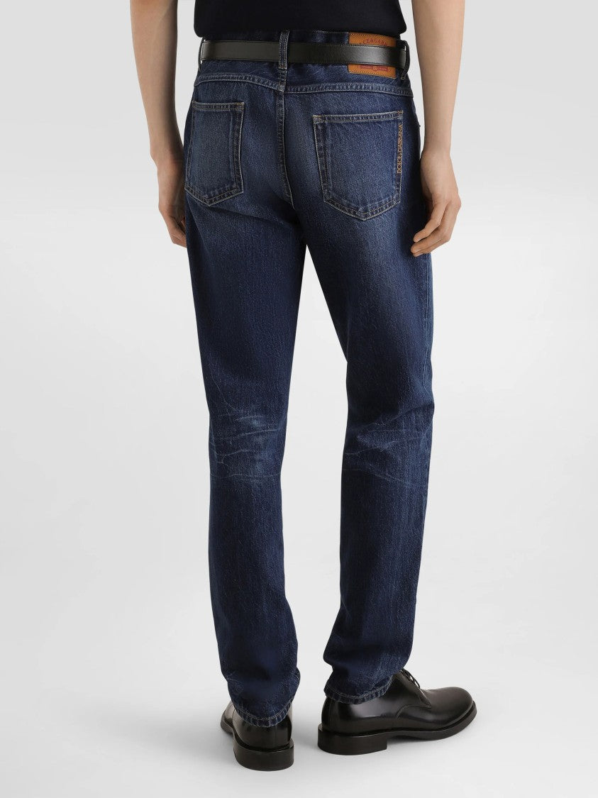 Dolce & Gabbana Straight-Leg Medium-Dark Wash Denim Jeans
