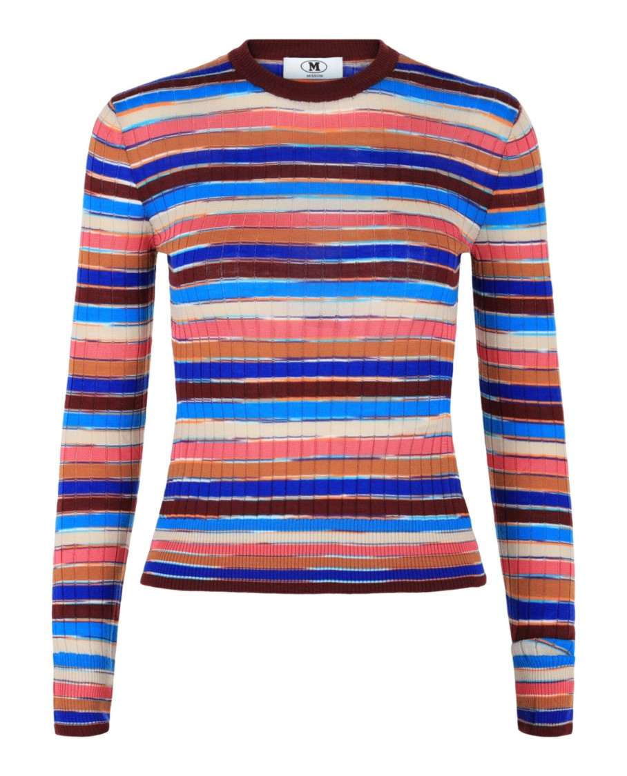 M Missoni Striped Crewneck Sweater
