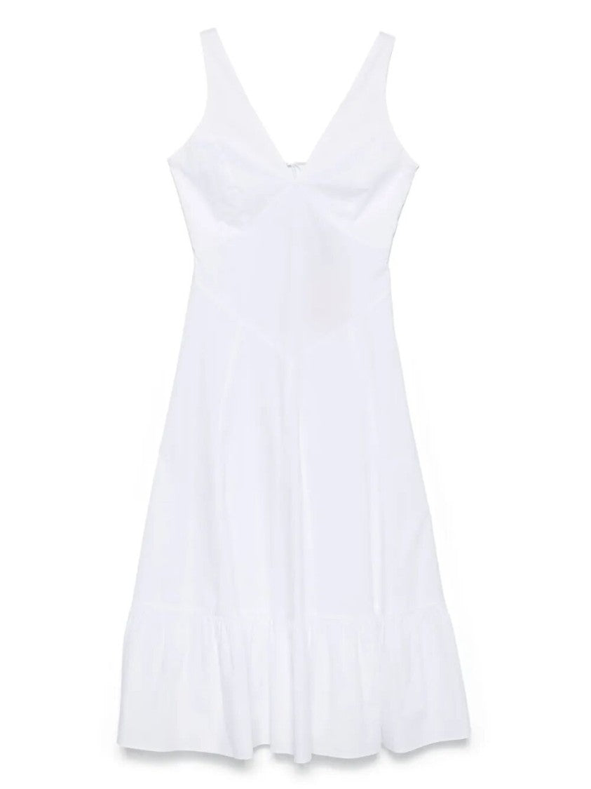 Twin-Set V-Neck Midi Dress With Flowing Silhouette