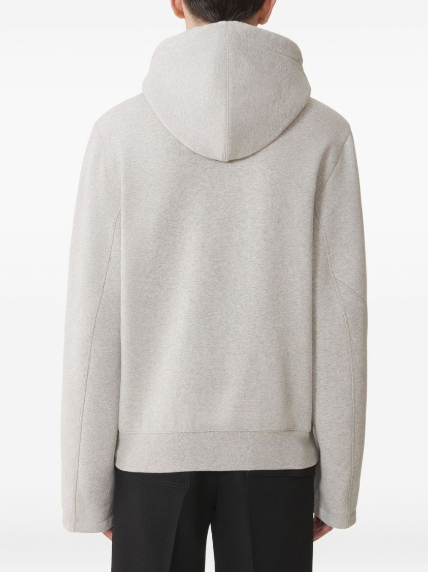 Lanvin Grey Cotton Cashmere Blend Crew Neck Hoodies