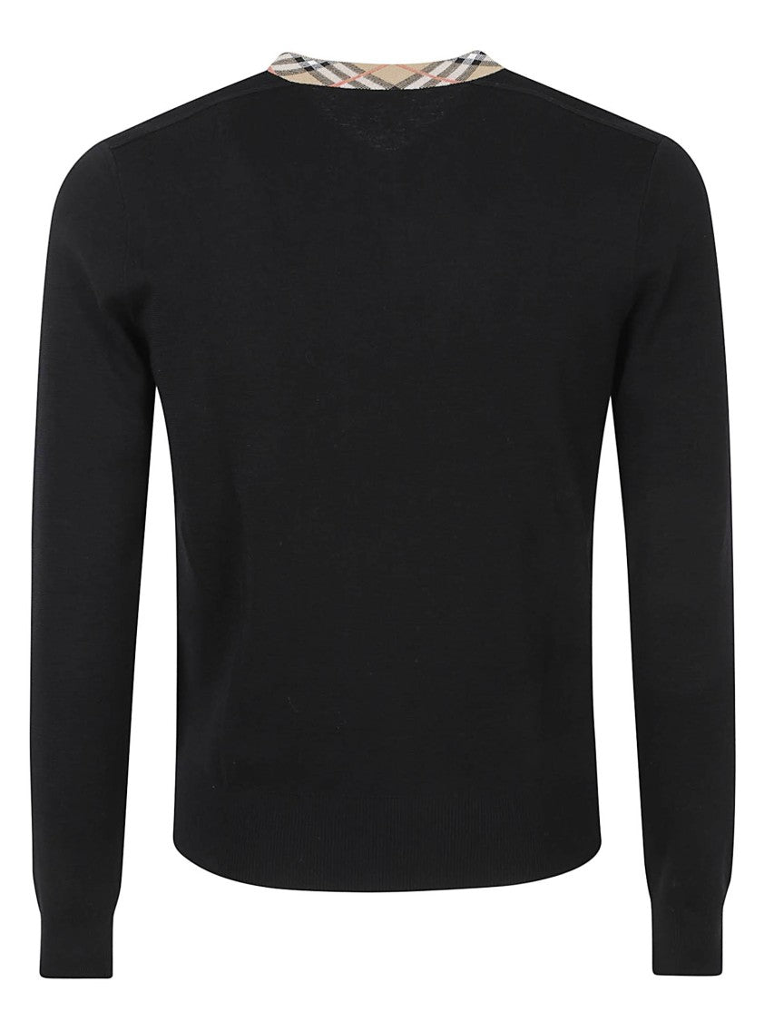 Burberry Wool Checked V-Neck Sweater