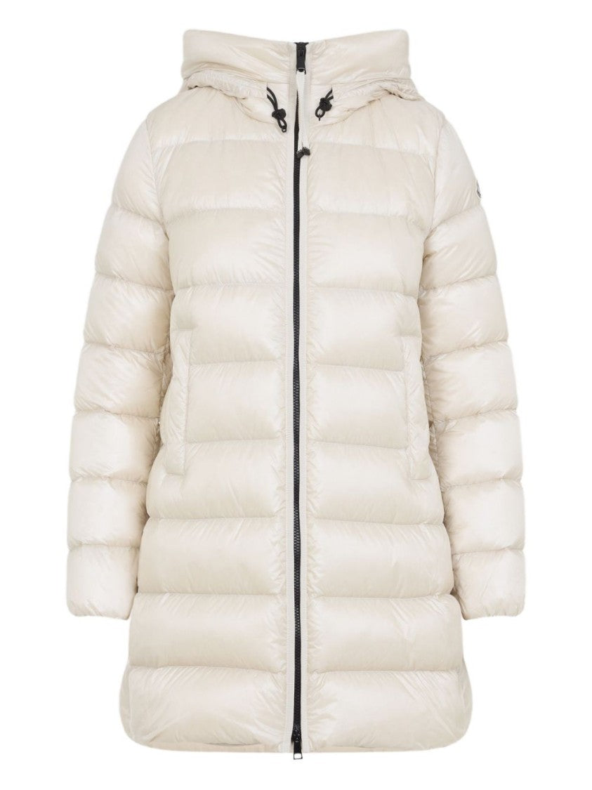 Moncler Quilted Light Beige Down Coat