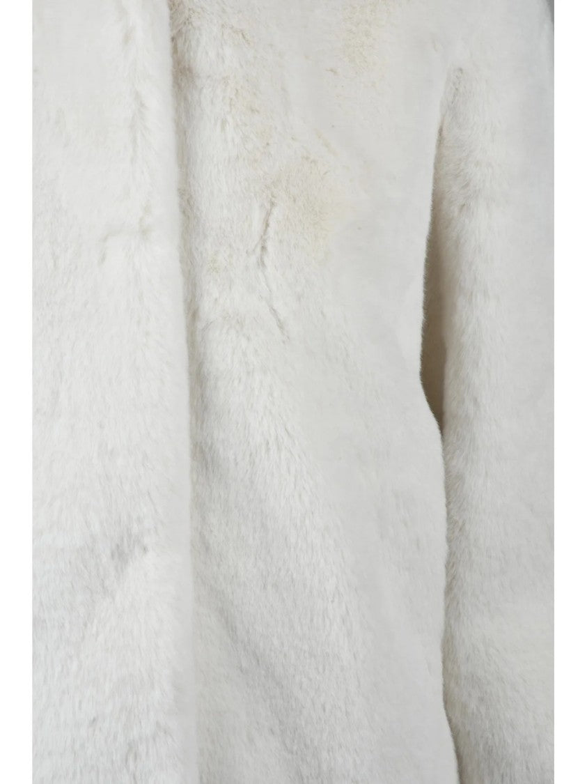 Bomboogie Short Faux Fur Jacket With Hood And Snap Button Closure