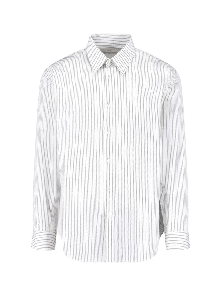 Saint Laurent White Striped Cotton Shirt