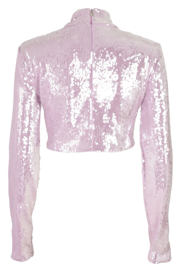 Rotate Recycled Polyester Sequin Crop Top