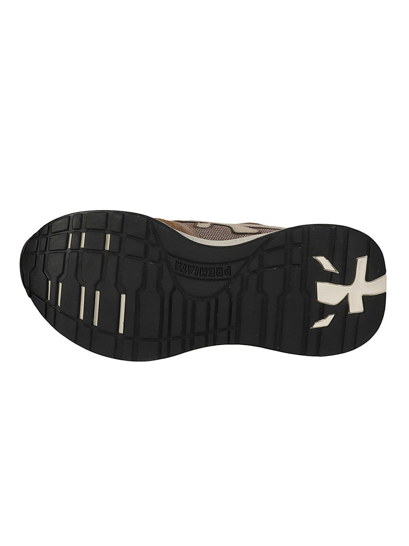 Premiata Lauryn Layered Suede Mesh Chunky Sneakers