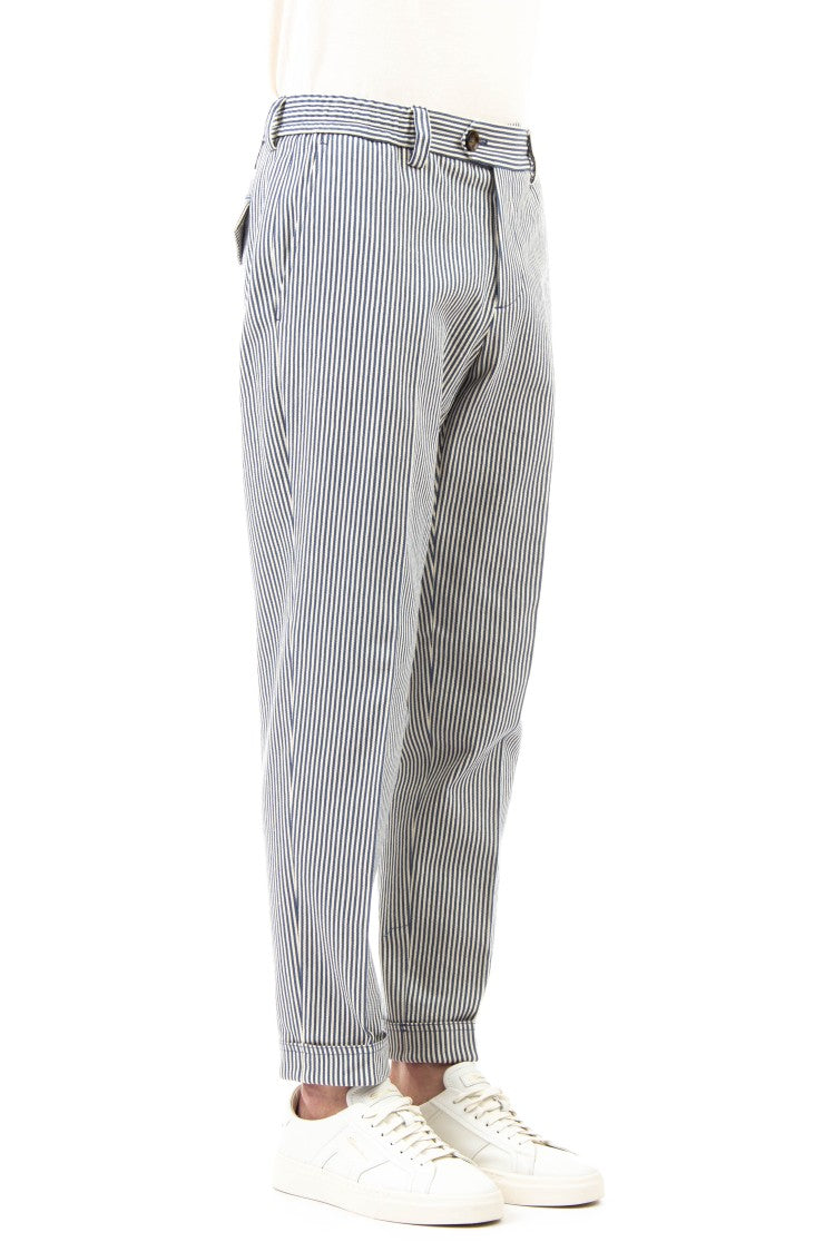 Pt Torino Pure Cotton Striped The Rebel Fit Trousers