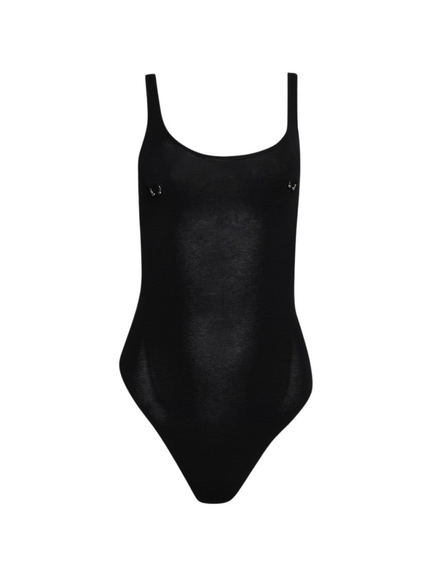 Mugler Pierced Bodysuit - Black
