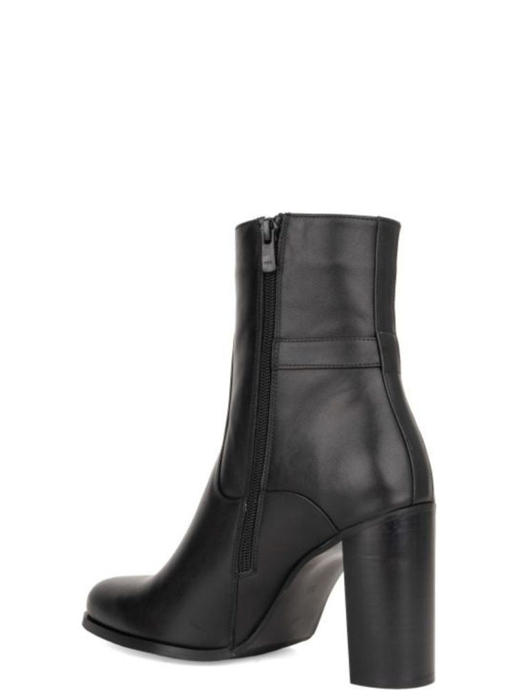 Sergio Moretti 554 006 Metallic Buckle Smooth Leather Ankle Boots