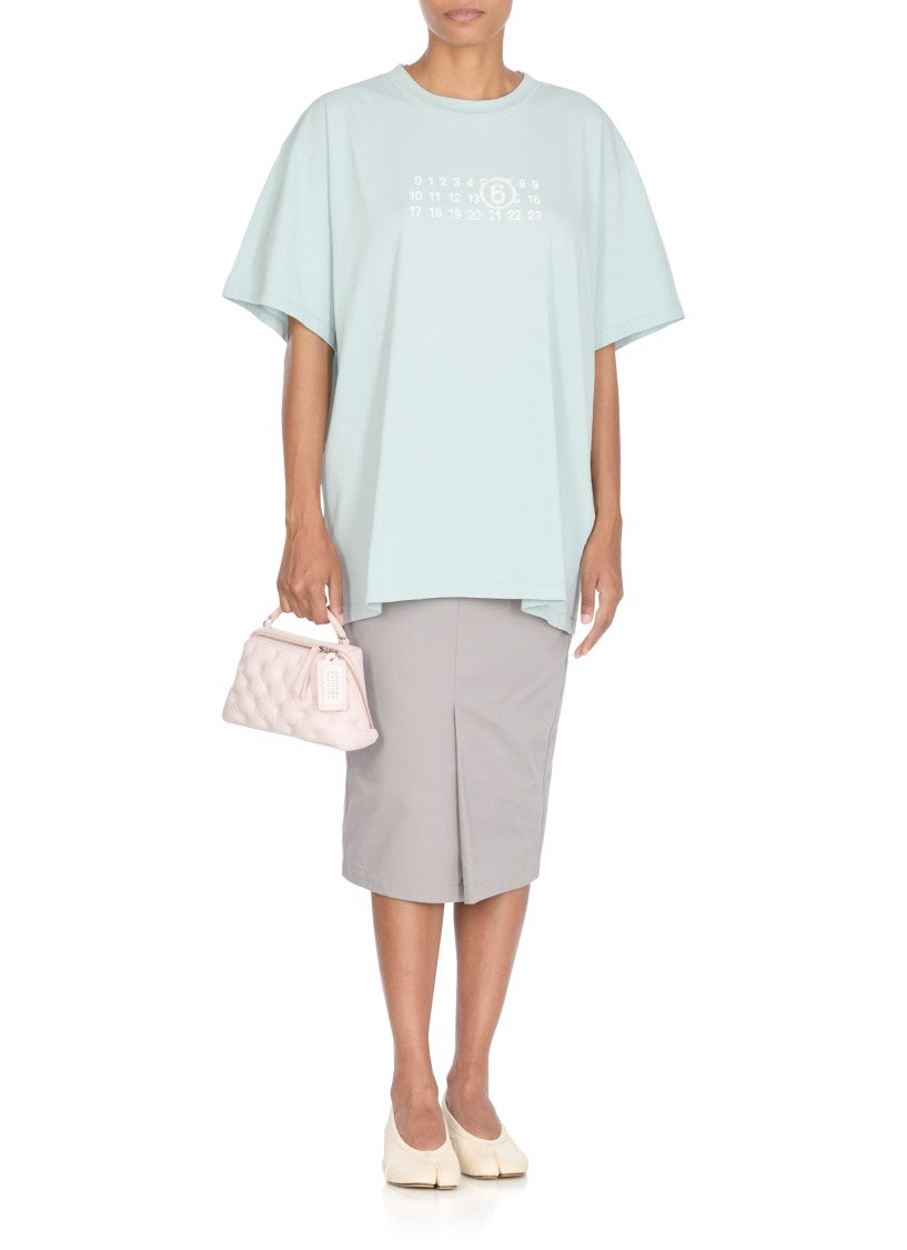 Mm6 By Maison Margiela Light Blue Cotton T-Shirt