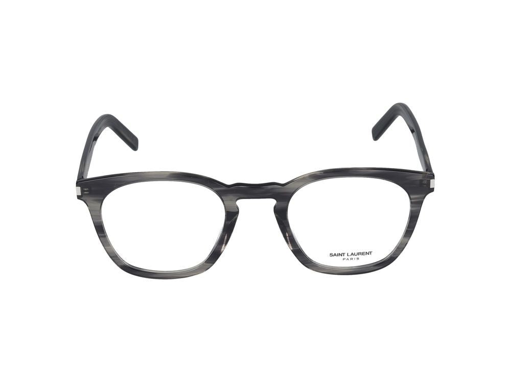 Saint Laurent Havana Translucent Square Frame Eyeglasses