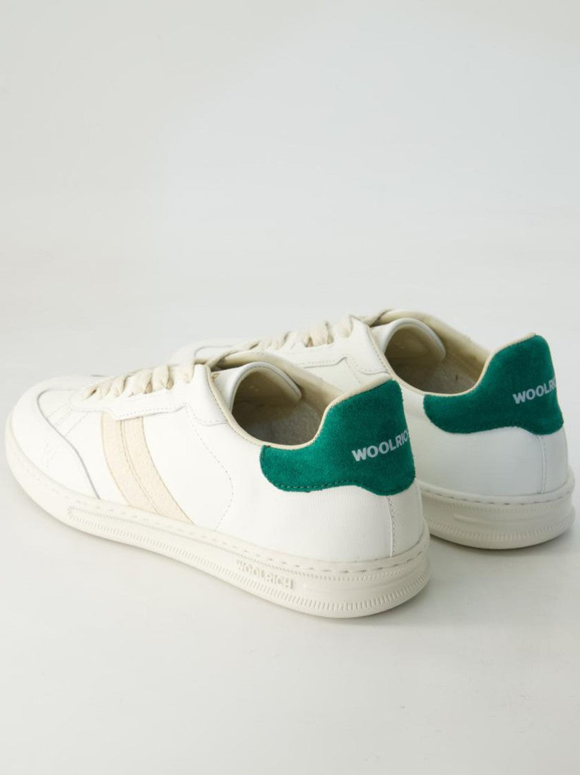 Woolrich Off-White Double U.T Calf Leather Sneakers