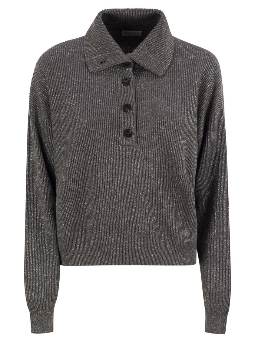 Brunello Cucinelli Cotton And Viscose Rib Knit High Collar
