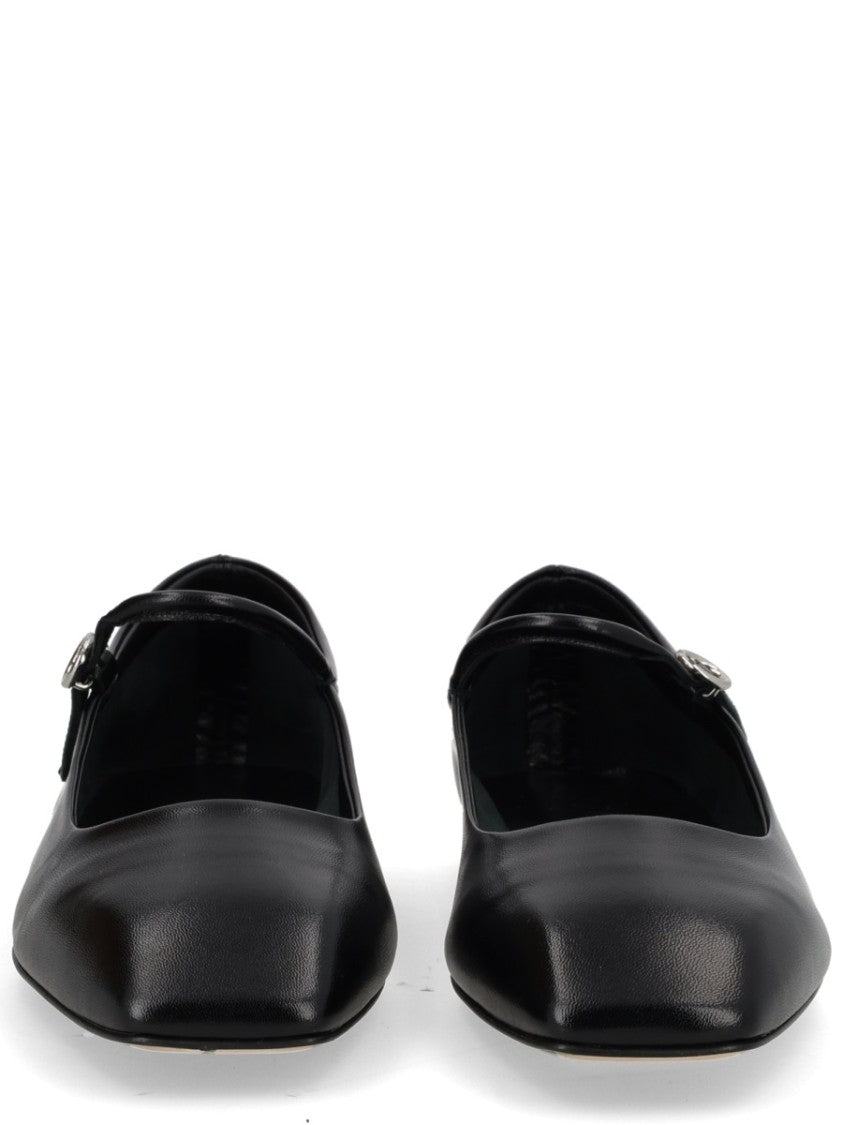 Aeydē Neutrals Uma Mary-Jane Pointed Leather Flats