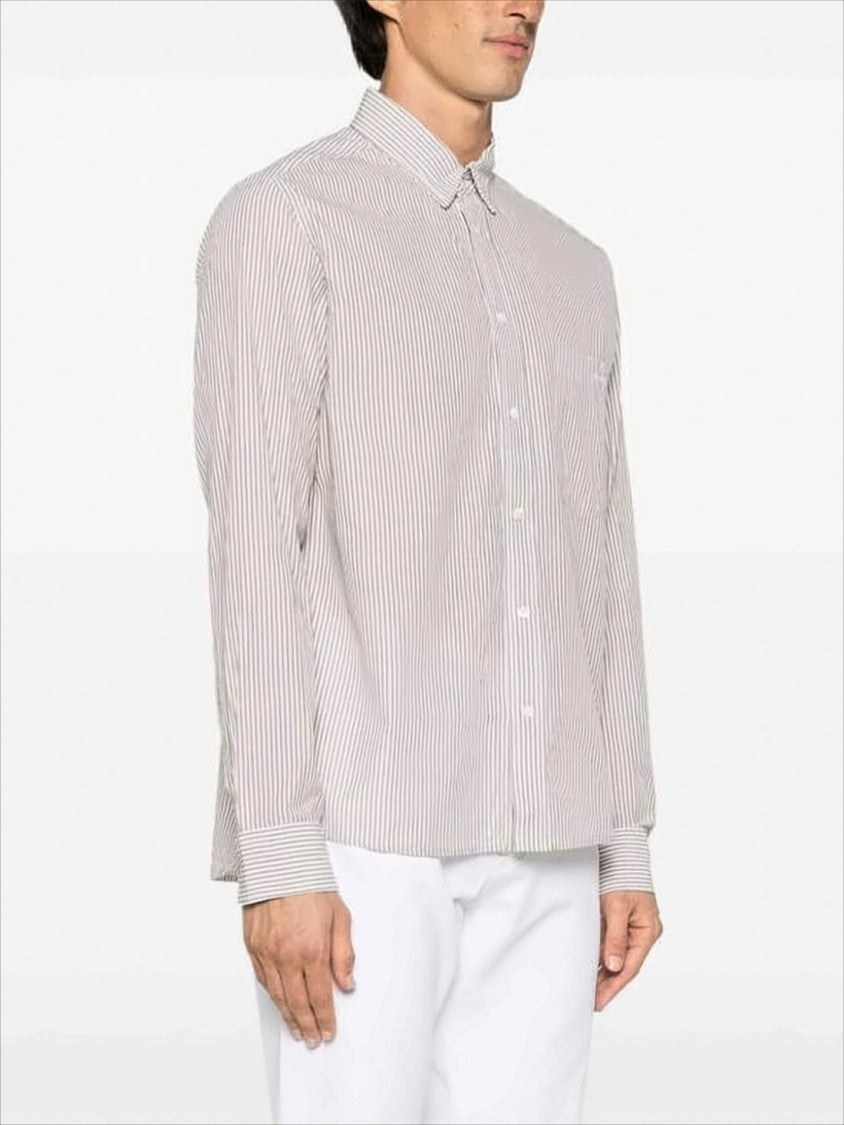 Isabel Marant Vertical Striped Long-Sleeve Shirt With Classic Collar