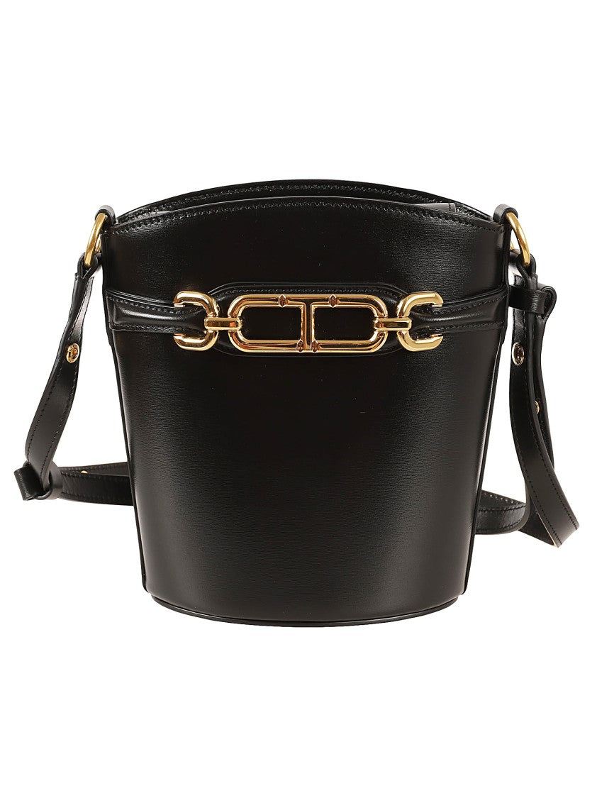 Tom Ford Structured Leather Shoulder Bag With Gold-Tone Hardware