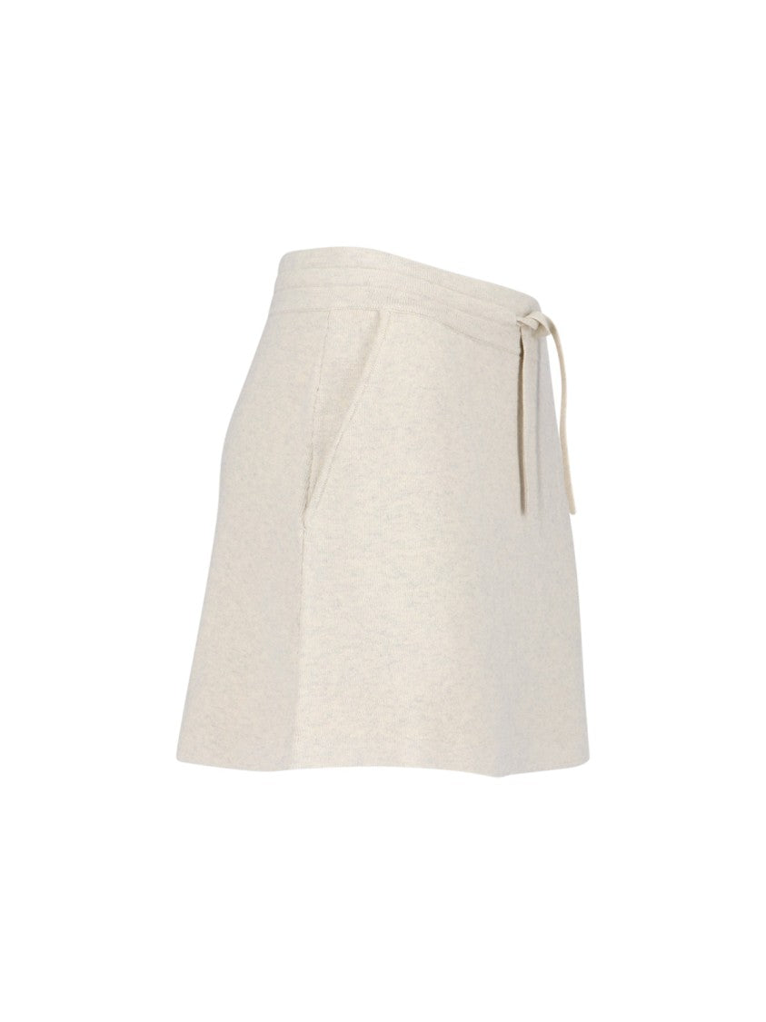 Isabel Marant Étoile Sporty Mini Skirt In Cream Stretch Cotton