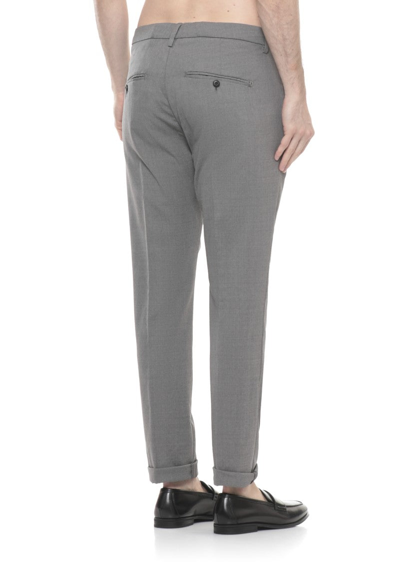 Dondup Grey Gaubert Wool Chino Pants