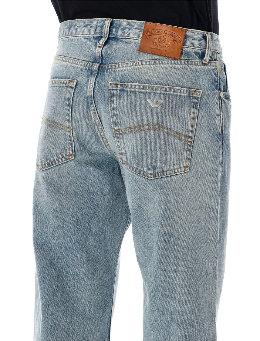 Emporio Armani Straight Leg Relaxed Fit Jeans