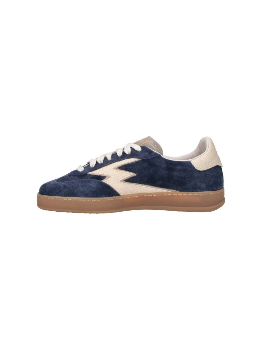 Master Of Arts Blue Club Suede Leather Accent Sneakers