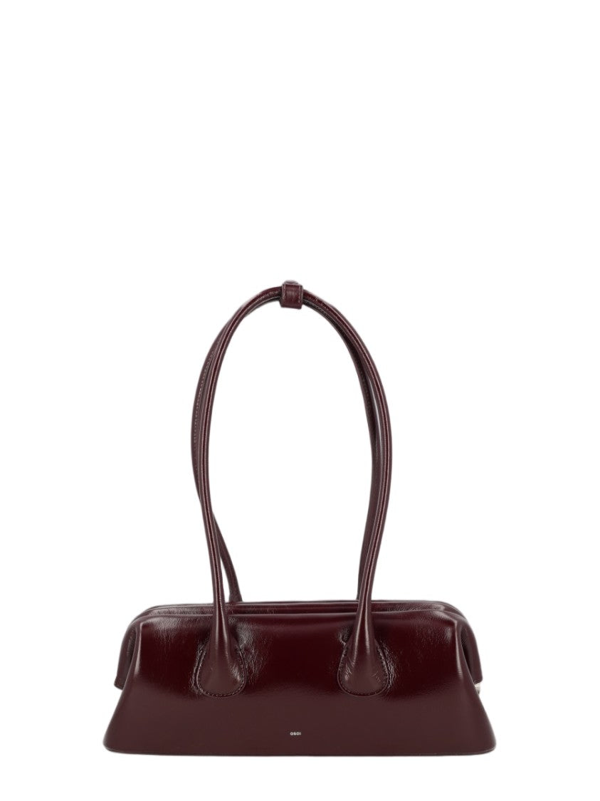 Osoi Elongated Rectangular Brown Shoulder Bag With Double Rounded Handles