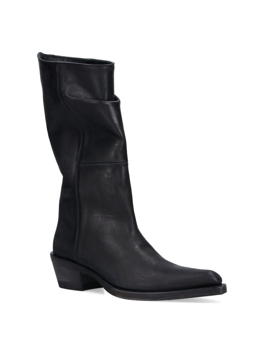 Khaite Pointed-Toe Stiletto Boots With Polished Finish