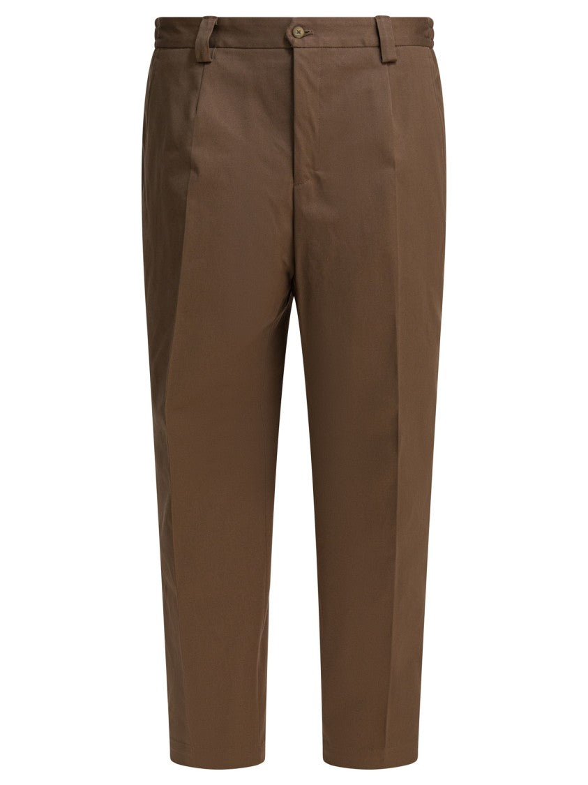 Briglia Straight-Leg Brown Trousers With Button Closure