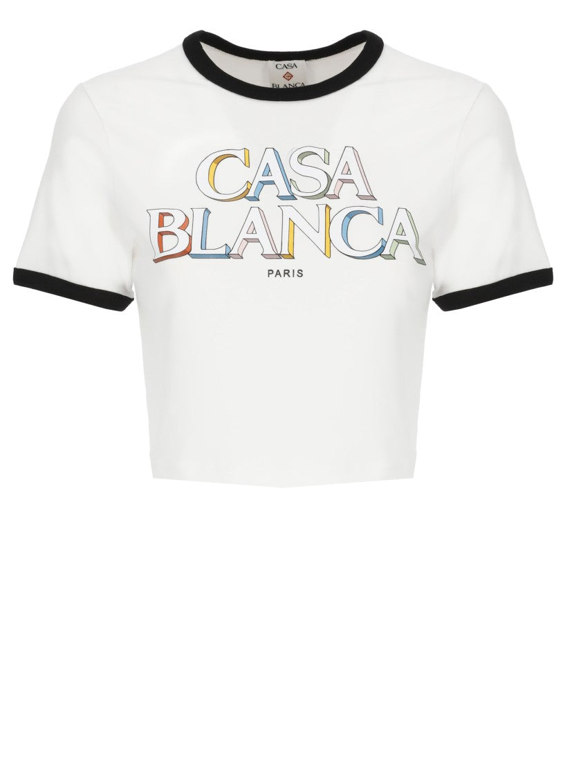 Casablanca White Pima 3D Logo T-Shirt
