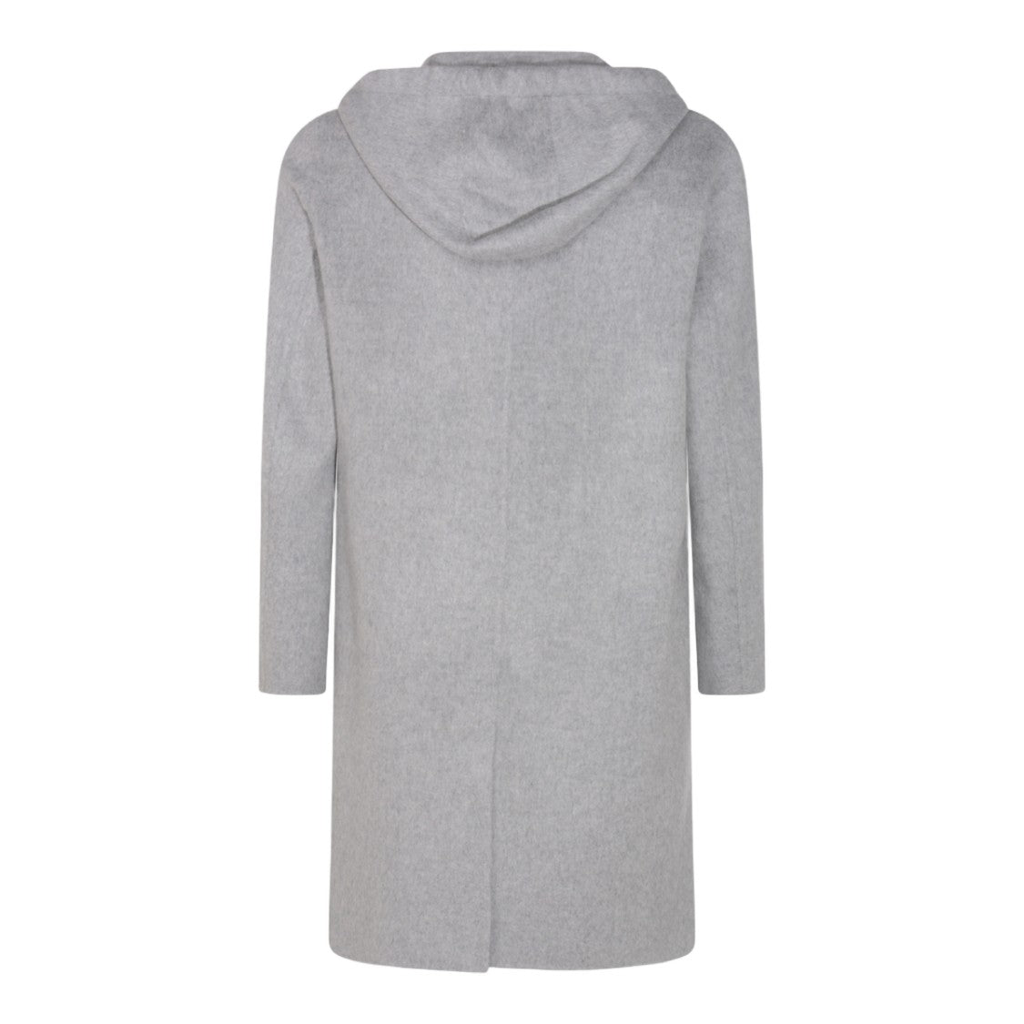 Lardini Mid-Thigh Length Light Grey Coat With Hood
