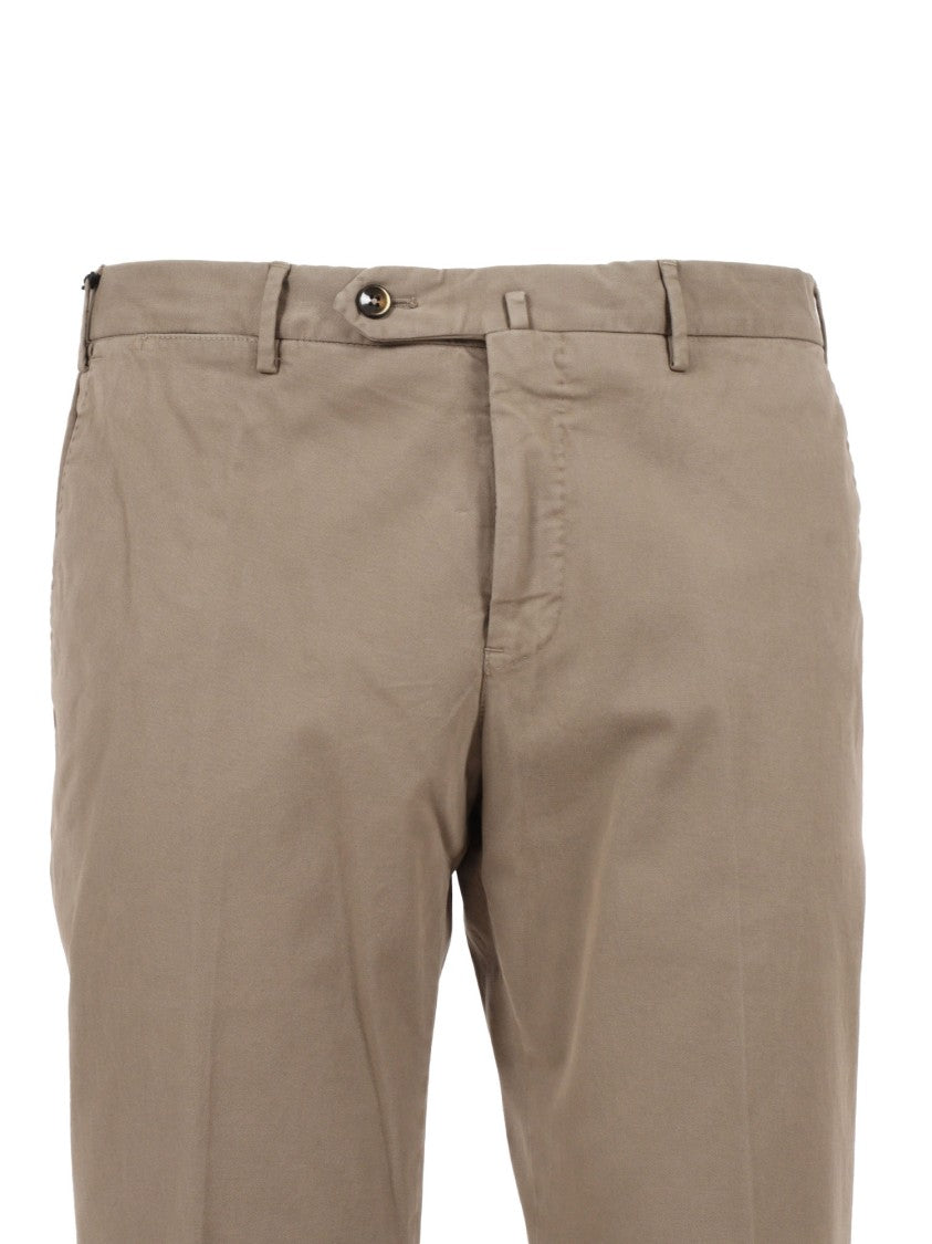 Pt01 Slim Fit Trousers With Diagonal Pockets