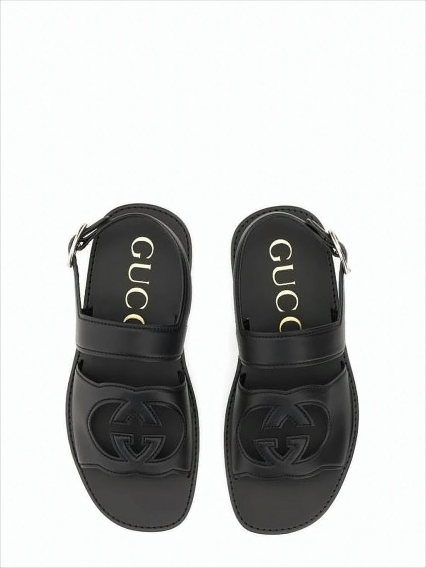 Gucci Open-Toe Black Sandals With Design