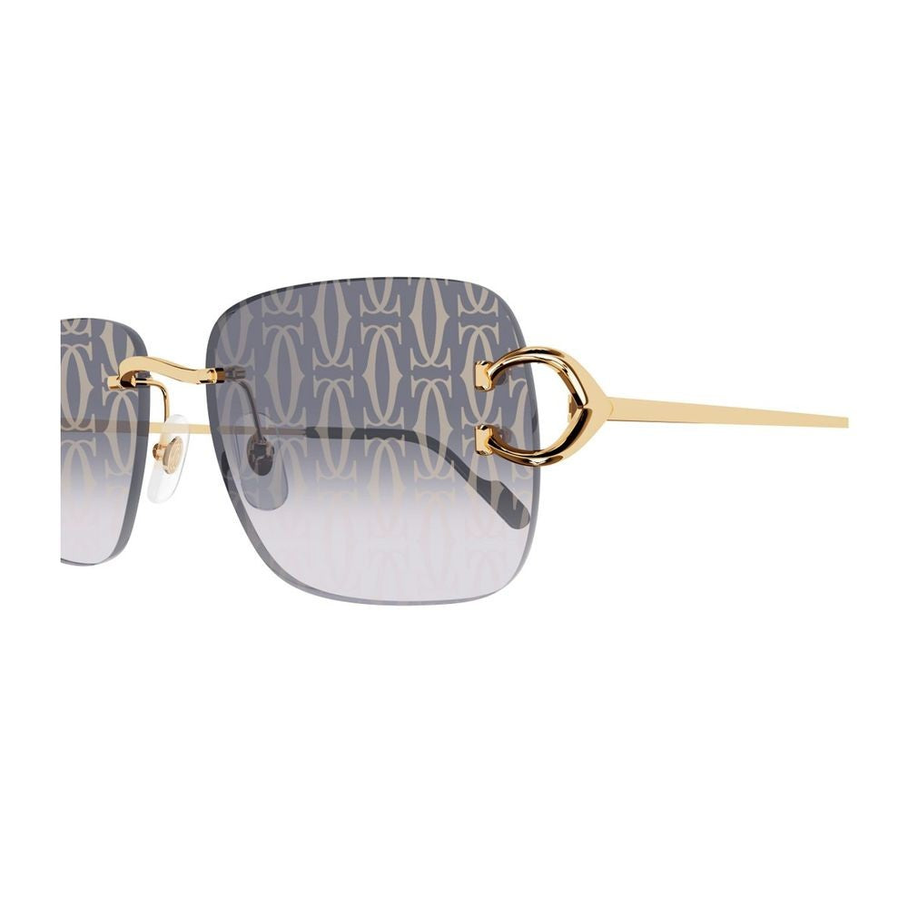 Cartier Ct0330s Décor C De Rimless Gold-Tone Metal Rectangular Sunglasses