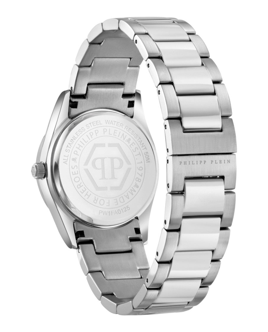 Philipp Plein Plein Icon Chain Crystal Watch With Pink Guilloche Dial