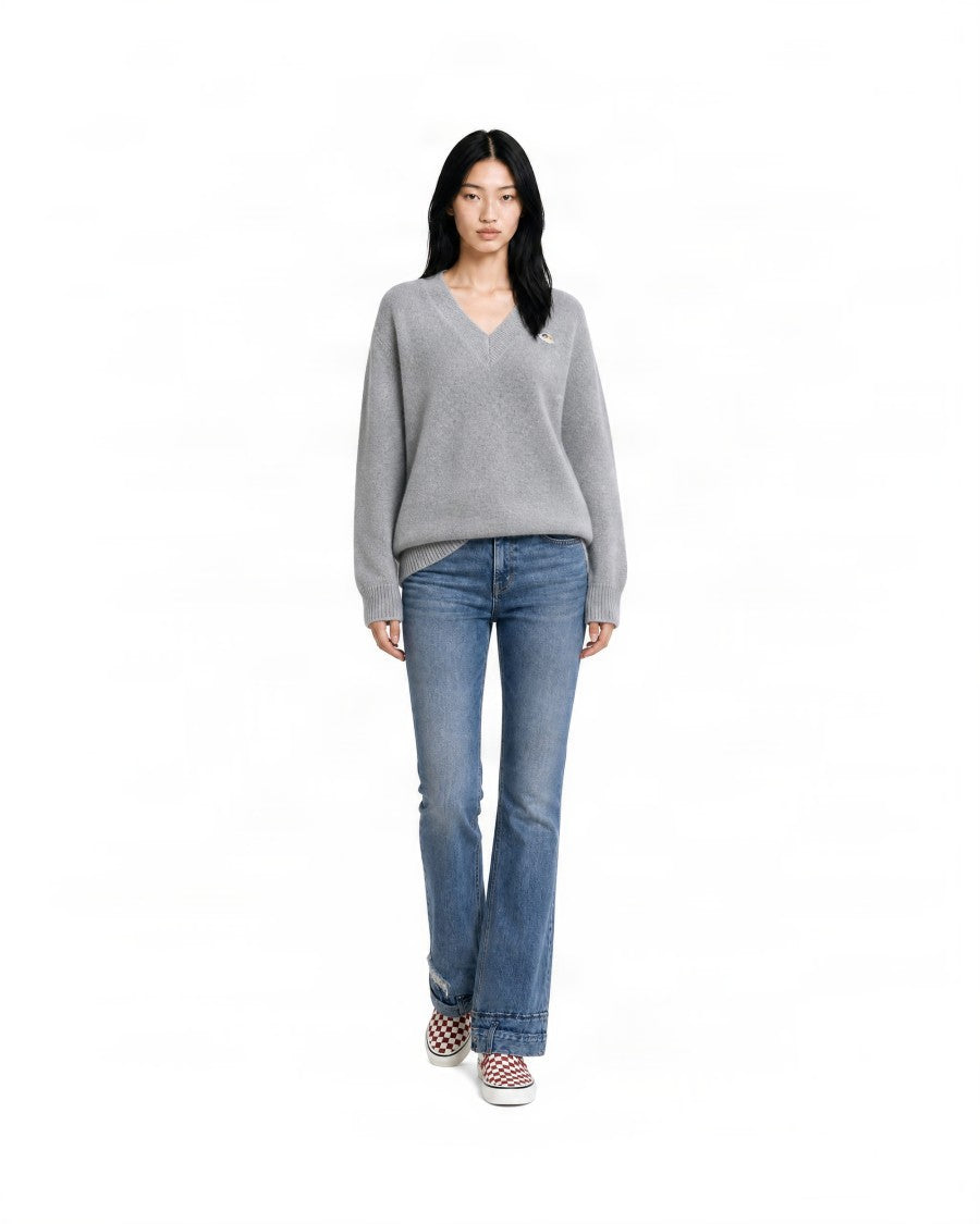 Fiorucci V-Neck Merino Wool Cashmere Sweater