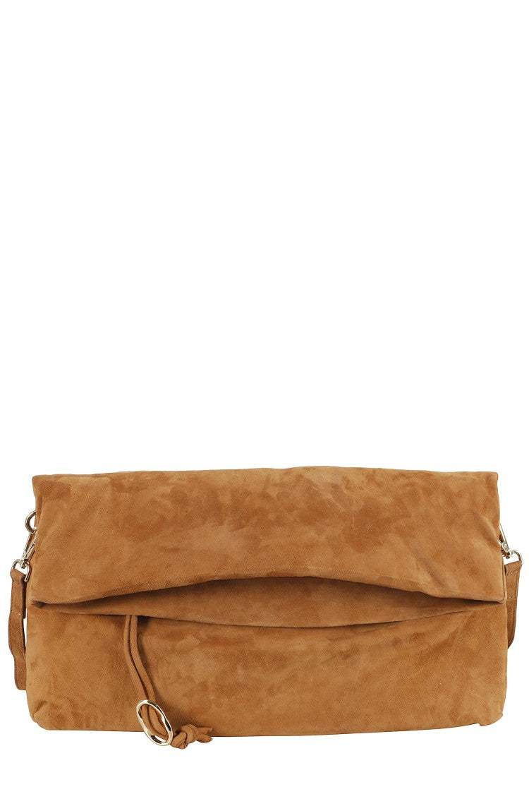 Tela Thorne Suede And Canvas Shoulder Bag